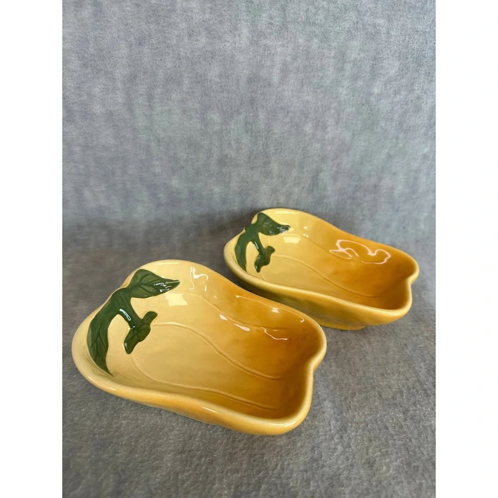 Williams‎ Sonoma Jardin Potager Yellow Bell Pepper Shaped Dip Bowls Set of 2